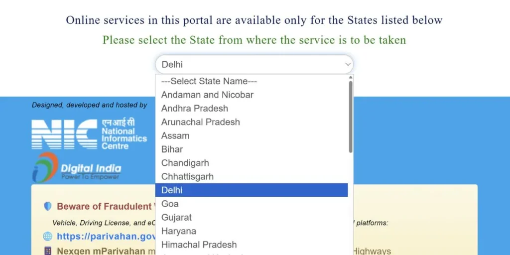 select your state