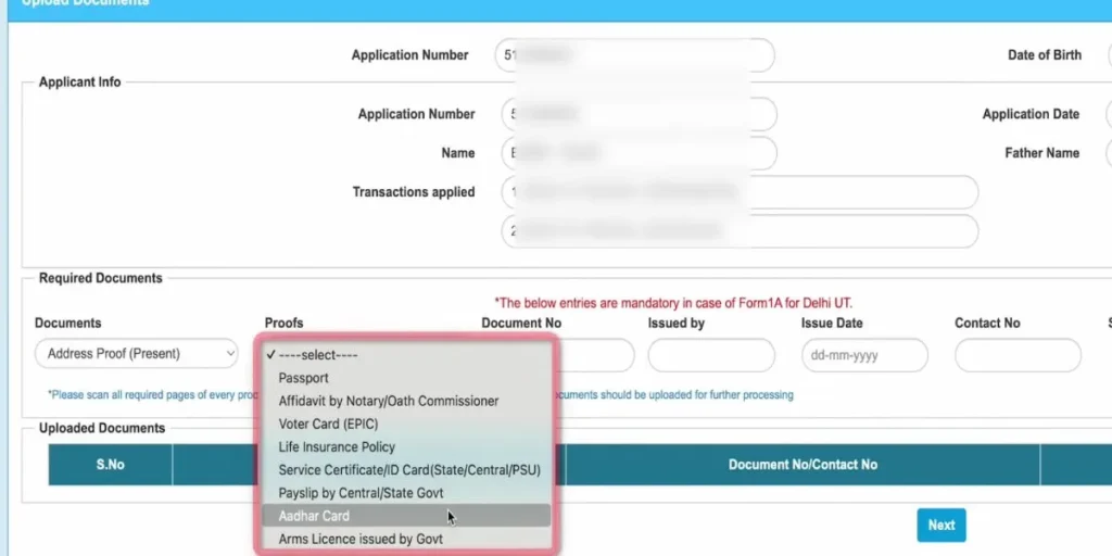upload documents